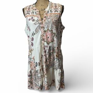 New Directions Floral Button-Up Tunic/Dress EC. 
Size  X-Large